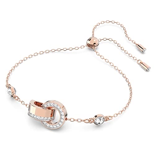 Swarovski White Crystal Bracelet, Pavé Crystals in a Rose Gold Tone Plated Setting, from the Hollow Collection