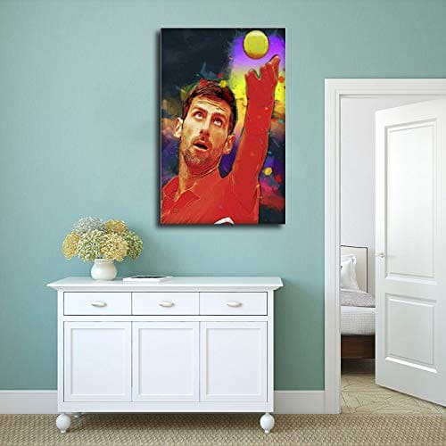 Novak Djokovic Tennis Poster Pop Art 1 Canvas Wall Art Decor Paintings for Living Room Home Decoration 12×18inch(30×45cm) Unframe-style1