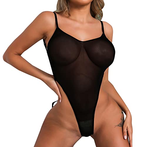 WKAYsIV Lingerie-Sleepwear-Wedding-Night-Sleep Women Leather Lingerie Set Long Sleeve Club Bodysuit Babyoll Nightwear Nightclub Dresses Bodysuits for Women UK 18 S 0.99