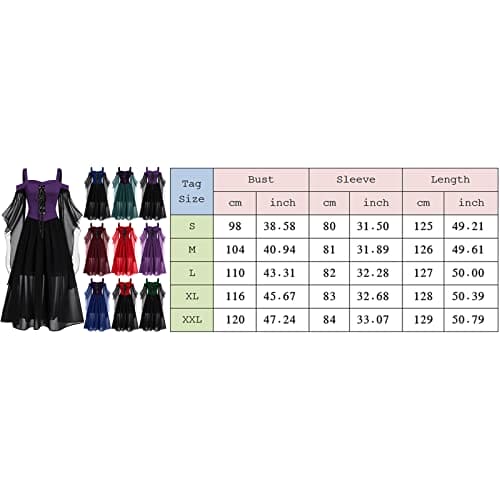 Tavern Costume Womens Medieval Hooded Dress Costume Women Huntress Costume Women Plus Size Costume Over Skirt Women Goth Summer Dress Navy Gold Gown Witchy Dress(Black #3,XL)