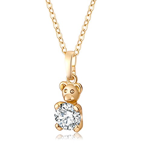 YAZILIND Lovely Animal Cubic Zirconia Pendant Gold Plated Necklace for Women Girls