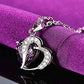 Sterling Silver Amethyst Purple Heart Crystal Pendant Necklace