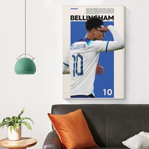 LUUJPWLN Jude Bellingham England Sports Poster High Resolution Soccer Fan Gift Idea Fifa World Cup Canvas Poster Bedroom Decor Landscape Office Room Decor Gift 08x12inch(20x30cm)