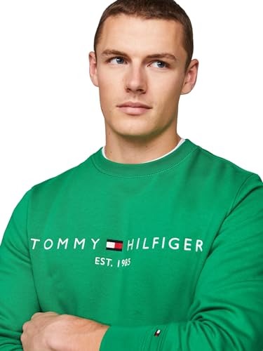 Tommy Hilfiger Men Tommy Logo Sweatshirt without Hood, Green (Olympic Green), S