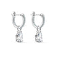 Swarovski Attract drop earrings, Pear cut, White, Rhodium plated