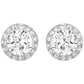 Swarovski Angelic stud earrings, Round cut, White, Rhodium plated