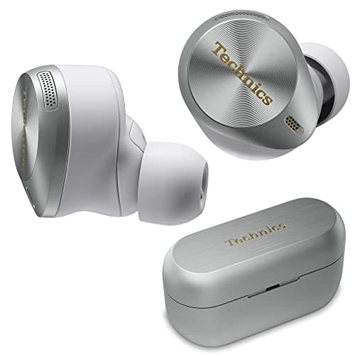 Technics Premium Hi-Fi True Wireless Bluetooth Earbuds with Advanced Noise Cancelling, 3 Device Multipoint Connectivity, Wireless Charging, Hi-Res Audio + Enhanced Calling - EAH-AZ80-S (Silver)