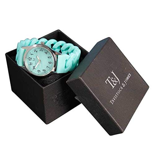 Stretch Band Wrist Watch | Simple to Slip on and Off | Easy to Read Dial, Precision Quartz Movement | No Fiddly Buckles or Catches | from Easylife | in Turquoise