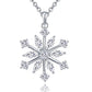 JO WISDOM Snowflake Necklace,925 Sterling Silver Frozen Snowflakes Cubic Zirconia Pendant Necklace,Christmas Jewellery for Women