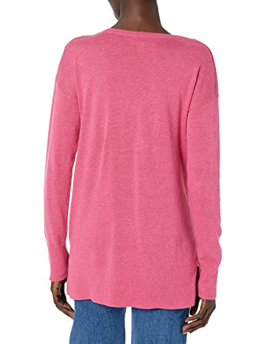 Amazon Essentials Women's Lightweight Long-Sleeved Scoop Neck Tunic Jumper (Available in Plus Size), Pink Heather, L