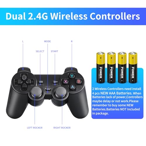 Retro Game Console - Vaomon Video Games Console, Built in 20,000+ Classic Games, 4K Game Stick HDMI Output for TV, Dual 2.4G Wireless Controllers 9 Emulators, for Kids