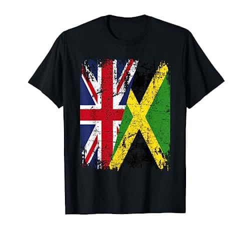 JAMAICA Half BRITAIN UK Friendship Flag JAMAICAN T-Shirt