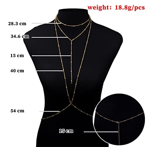 WSZJLN Fashion Gold Chain Bra Multilayer Sexy Beach Bikini Harness V Necklaces Women Jewelry Gift