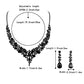 Clearine Women's Wedding Bridal Austrian Crystal Teardrop Cluster Statement Necklace Dangle Earrings Set Black Black-Tone