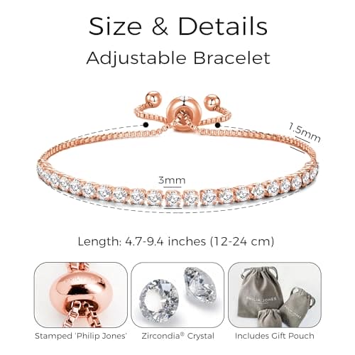 Philip Jones Rose Gold Plated Solitaire Friendship Set Created with Zircondia® Crystals