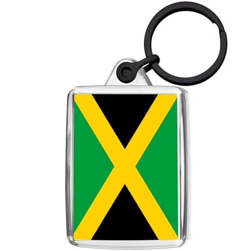 Pixly® Jamaica Flag Keyring Key Fob Country Keychain Keepsake Jamaican Souvenir Gift