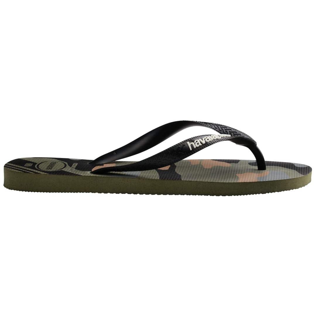 Havaianas Unisex Top Camo Sandal - Bold Print Flip Flops - Moss, 11/12W - 9/10M