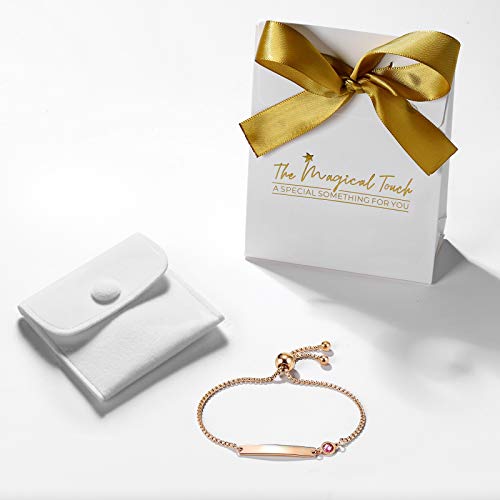 TMT® Personalised Birthstone Bracelets Gift for Birthday Friendship Mum Auntie Sister 18th 21th 30th 40th 50th 60th 16th 13th Her Women Girl Best Friend