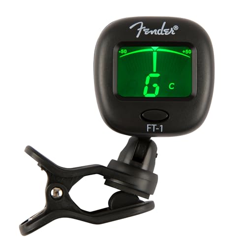 Fender FT-1 Pro Clip-On Tuner, For Electric, Acoustic & Bass Guitars & Ukuleles, Black