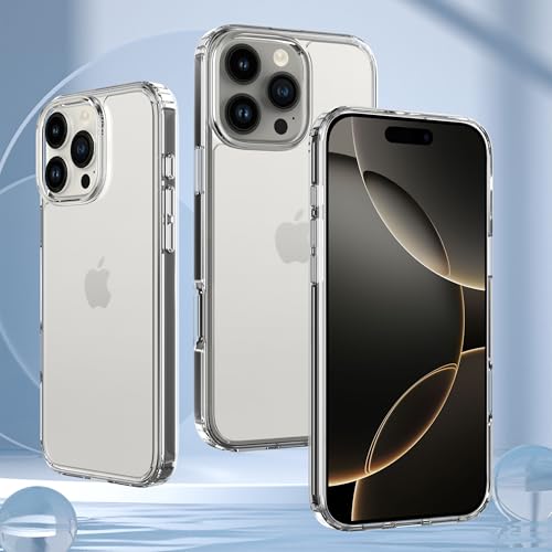 Anoowkoa Case for iPhone 16 Pro Max 6,9" TPU and Clear PC Hybrid Hard Acrylic Slim Phone Case Clear Ultra Crystal Transparent Protective Back Cover Flexible Bumper Silicone Case[Shock Absorption]