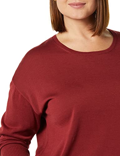 Amazon Essentials Women's Lightweight Long-Sleeved Scoop Neck Tunic Jumper (Available in Plus Size), Burgundy, XS