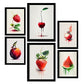 Nacnic Red Fruits Posters. Prints of Fruits, Vegetables and Healthy Food in Watercolour Art Style over Pure White Backgrounds. Aesthetic Illustrations for Interior Design and Decoration. A4 & A3.