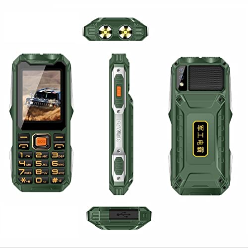 XYBN TTXHKK Mafam 4G Triple Proofing Elder Phone, Waterproof Shockproof Dustproof, 16800mAh Battery, 2.4 inch, 21 Keys, Bluetooth, LED Flashlight, FM, SOS, Dual SIM, Network: 2G (Color : Green)