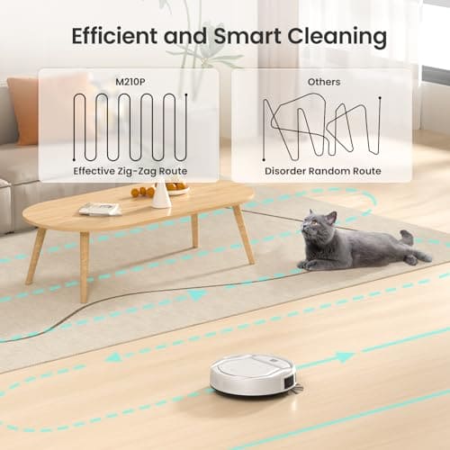 Lefant M210 Pro Robot Vacuum Cleaner, 2200Pa Powerful Suction, 120 Mins Runtime, Automatic Self-Charging, Wi-Fi/App/Alexa Control, Ideal for Pet Hair, Hard Floor and Low-Pile Carpet