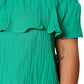 Trendyol Woman Relaxed fit Basic Carmen Collar Woven Plus Size Blouse,Green,44