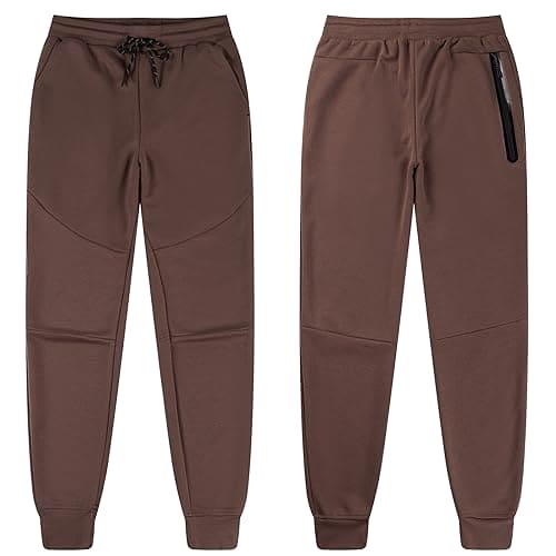 ANGELA BEBE Men's Tracksuits Sweatsuits For Men Hooded Tracksuit Sweatsuit Long Sleeve Full-Zip Jogging Sweatpants 2 Piece, Coffee+buff, Medium