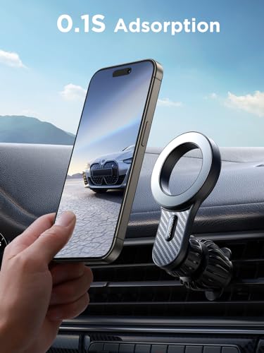 JOYROOM 2023 Fits for MagSafe Car Mount, [Enjoy Never Blocking] Magnetic Phone Car Mount, [Military 20xN55 Magnet] Air Vent Car Phone Holders for iPhone 15/14/13/12 Series&MagSafe Case All Phones