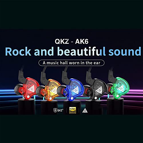 LAMTOR QKZ AK6 Universal 3.5 mm In-Ear Headset for Phone Headphones HiFi Sound Headphones for Phones Tablets, Transparent