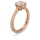 Swarovski Constella Cocktail Ring, White Princess Cut and Pavé Crystals in a Rose Gold Tone Plated Setting, from the Constella Collection, Size 55