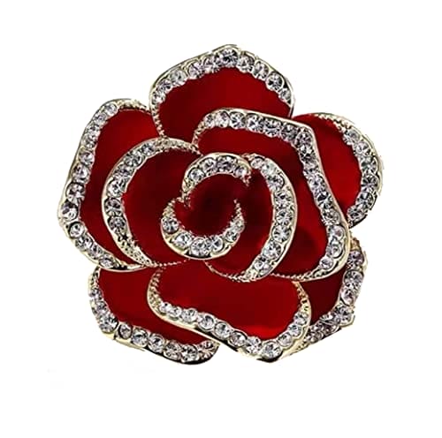 GFM® Rose Brooch - Birthday Valentine's Day Mothers day Christmas -A-Red-(Brch-ROSE-A-VLLSN)