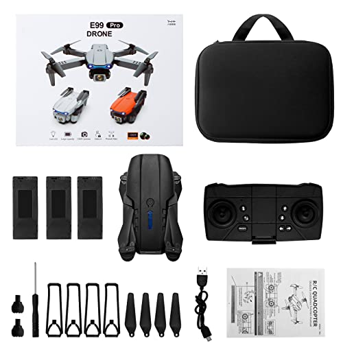 JOJODAN Mini Drone with Camera for Kids - Foldable RC Quarcopter with 3 Rechargeable Batteries Headless Mode One Key Flying 3D Flips Gift for Kids, Black