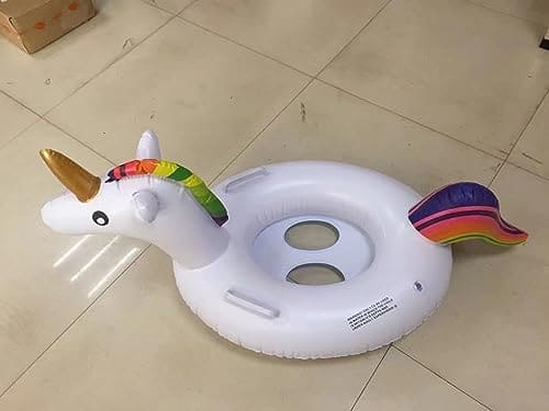 Inflatable Unicorn Baby Swim Ring Toddler Pool Float Tube Water Toys Inflatable Kids Swim Ring with Seat