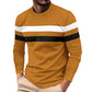 MXETWJEL Mens Pullover Tops Loose Fit Sweatshirts Crew Collar Long Sleeve T Shirt for Adult Men Patchwork Striped Oversize Golf Shirts Warehouse Sale Clearance Outdoor Breathable Sportwear Size S-2xl