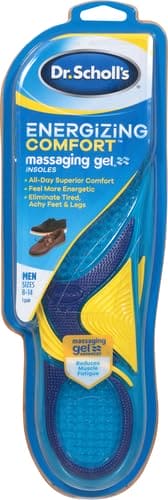 Dr. Scholl's Energizing Comfort Everyday Insoles with Massaging Gel®, On Feet All-Day, Shock Absorbing, Arch Support,Trim Inserts to Fit Shoes, Men's Size 8-14, 1 Pair