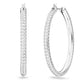 Swarovski Stone hoop earrings, White, Rhodium plated