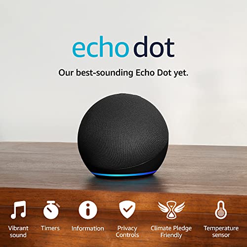 Certified Refurbished Echo Dot (5th generation, 2022 release) smart Bluetooth speaker with Alexa | Charcoal