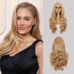 Salomezklm Honey Blonde Wigs, Long Wavy Blonde Lace Front Wigs for Women, Ombre Blonde Body Wave 13x4 HD Lace Front Wig Heat Resistent Synthetic Wig for Daily Use 24inch