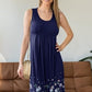 KILIG Summer Dresses for Women UK Beach Casual Sundress Ladies Sleeveless Tank Dress Midi Floral Cover Ups (A1-Navy, M)