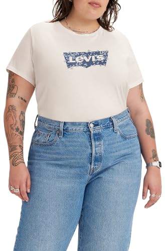 Levi's Women's Plus Size Tee T-Shirt, Polka Dot Shine Outline Bw Plum Perfect, XL