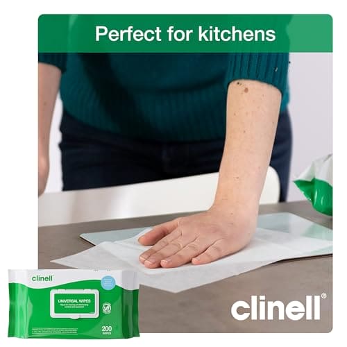 Clinell Universal Cleaning and Disinfectant Wipes for Surfaces - Pack of 200 Wipes - Multi Purpose Wipes, Kills 99.99% of Germs, Quick Action - 275mm x 200mm