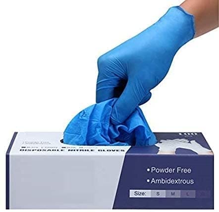 Surgicals Powder Free Nitrile Gloves, Food Grade, Hand Disposable Gloves - 100 Count - Blue (100, Medium)