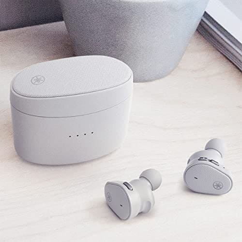 Yamaha TW-E5B True Wireless Earbuds, Bluetooth Headphones, Premium Sound, CVC Clear Voice Capture, Ambient Sound, IPX5 Water Resistant for Sport (Light Gray)