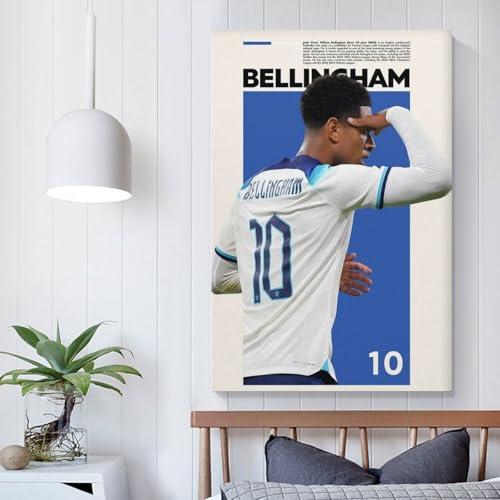 LUUJPWLN Jude Bellingham England Sports Poster High Resolution Soccer Fan Gift Idea Fifa World Cup Canvas Poster Bedroom Decor Landscape Office Room Decor Gift 08x12inch(20x30cm)