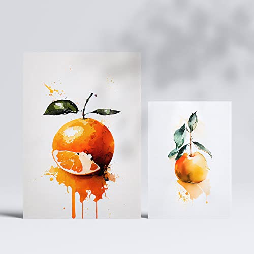 Nacnic Citrus Posters. Prints of Fruits, Vegetables and Healthy Food in Watercolour Art Style over Pure White Backgrounds. Aesthetic Illustrations for Interior Design and Decoration. A4 & A3.