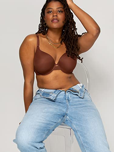 Smart & Sexy Everyday Invisitble Full Coverage T-Shirt, Underwire Bras for Women, Chocolate