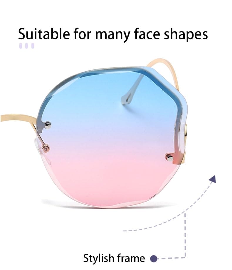 BSITSSS 3 Pcs Rimless Sunglasses Women Large Sunglasses UV 400 Polarized Sunglasses Ladies Sunglasses